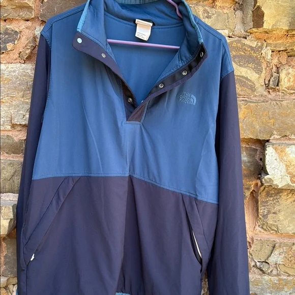 The North Face Blue Windbreaker Jacket with Mock Neck - Picture 8 of 12